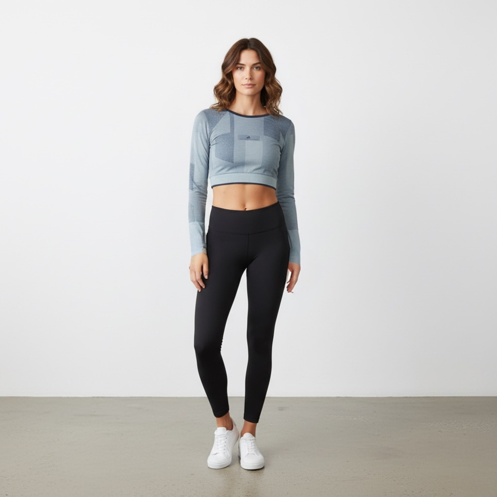 Adidas by Stella McCartney Seamless Crop Top Size S Gray